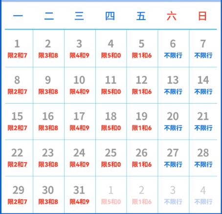 天津限号查询2022年8月