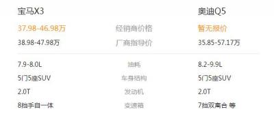 宝马x3和奥迪q5哪个好 宝马x3性价比和实用性要高(奥迪q5动力胜出)