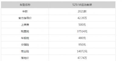 宝马525i价大概多少 宝马525i机油加多少升