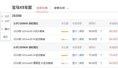 2020款宝马x5价格多少钱 落地价68.59万百公里加速度仅为6.9S